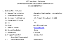 NCTE Mandatory Disclosure